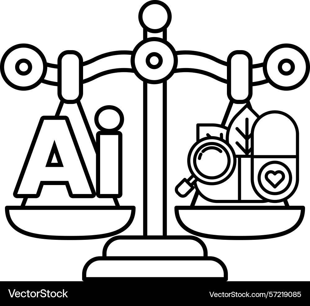 A scale with the letters ai on one side A scale with the letters ai on one side vector image