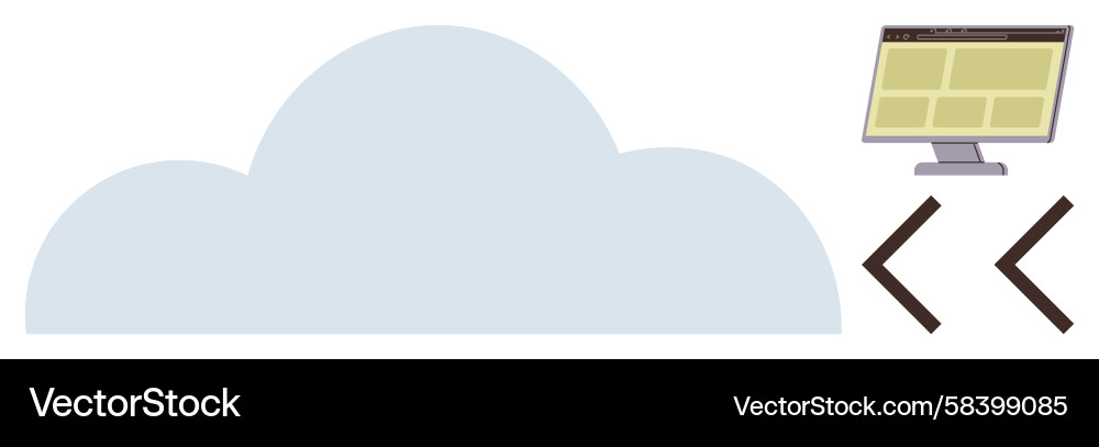 Cloud Computing Data Hosting Vector Image