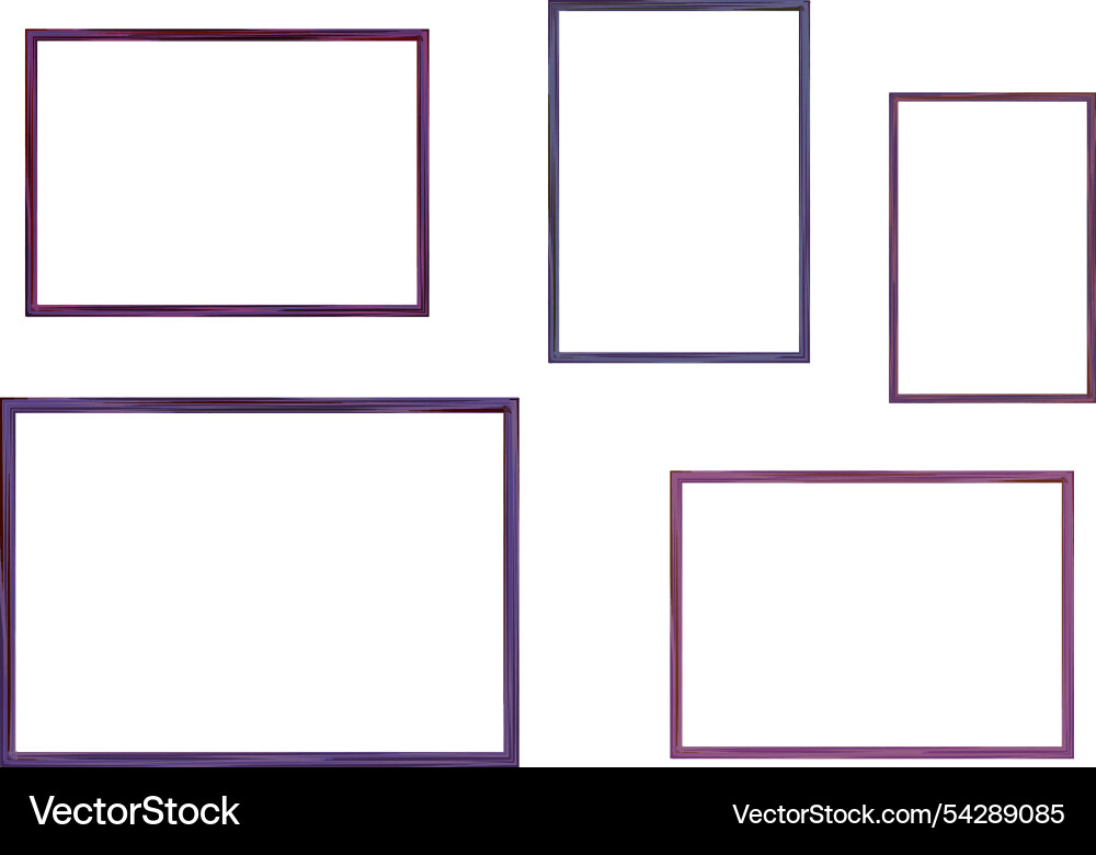Dark colors rectangular frames set Dark colors rectangular frames set vector image
