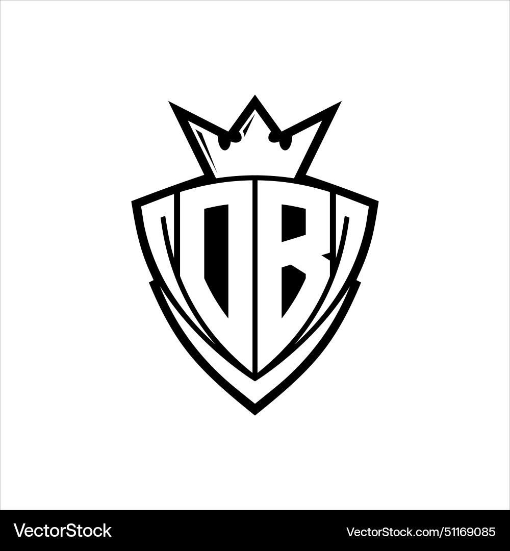 Db letter logo with sharp triangle shield shape Vector Image