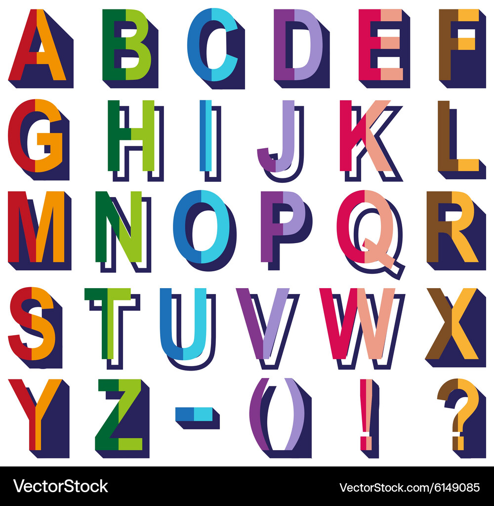 Font with shadow Vector Image
