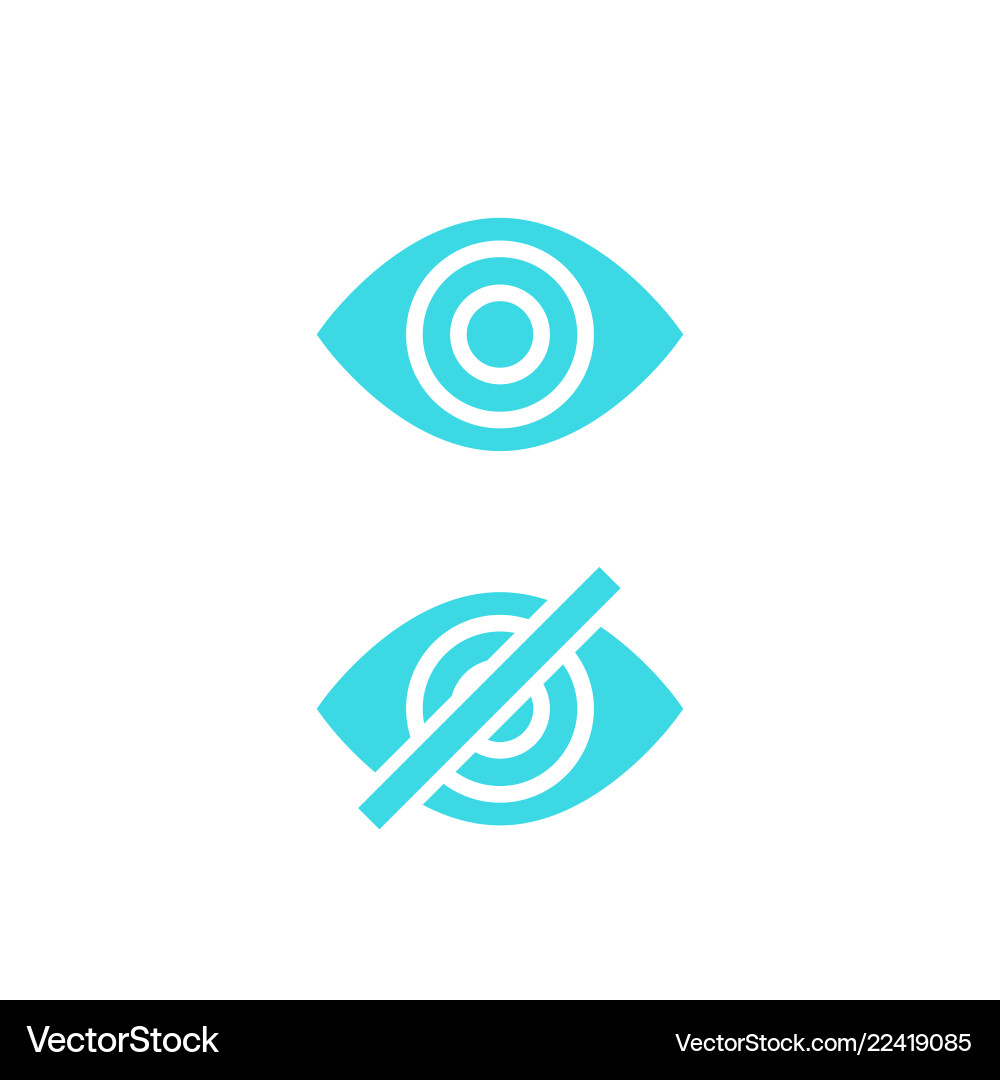 Hide show icons with eye Royalty Free Vector Image