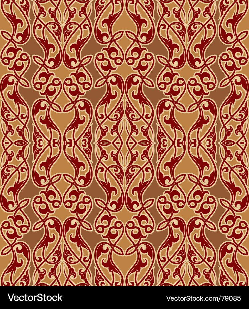 Intricate Floral Wallpaper Vector Image