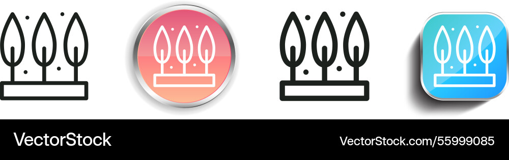 Landscape icon thin linear regular and button vector image