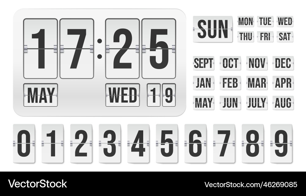 Mechanical Flip Clock Countdown Timer vector image
