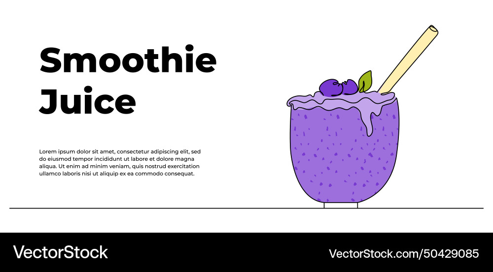 One continuous line design of smoothie in small One continuous line design of smoothie in small Vector Image