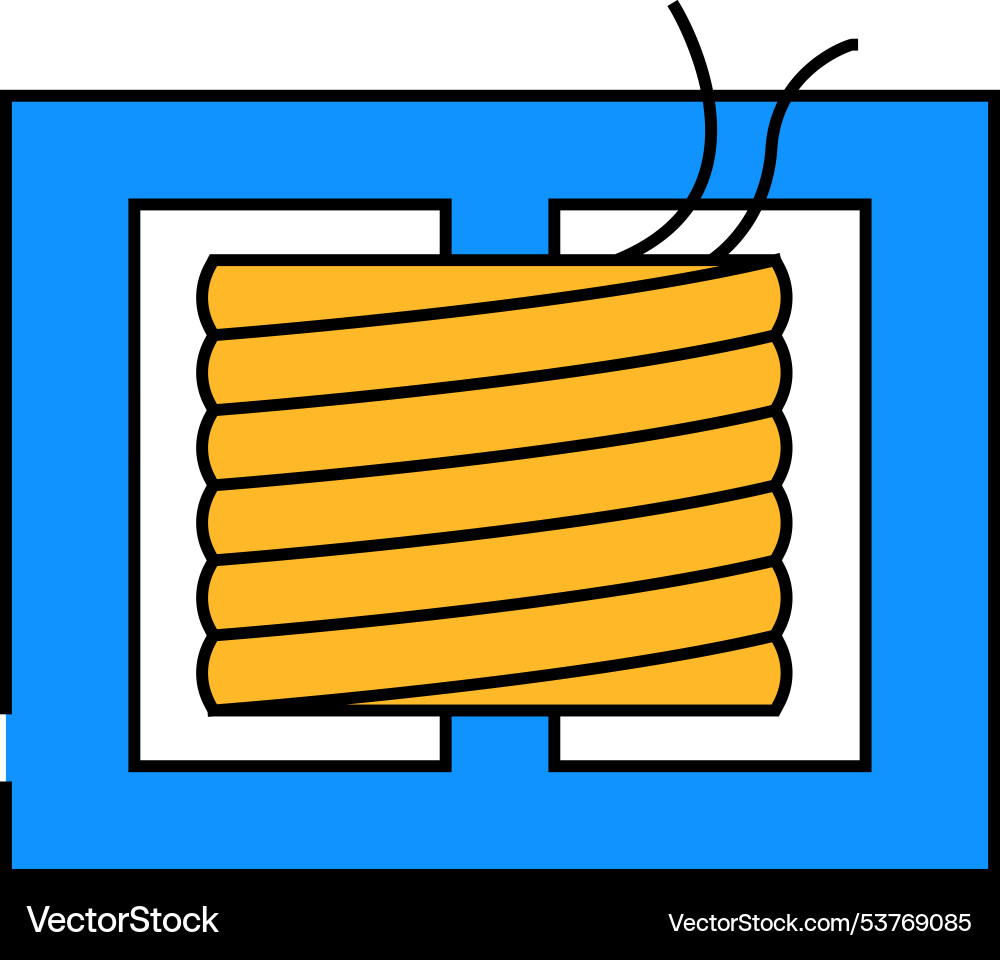Transformer electronic component icon color Transformer electronic component icon color Vector Image