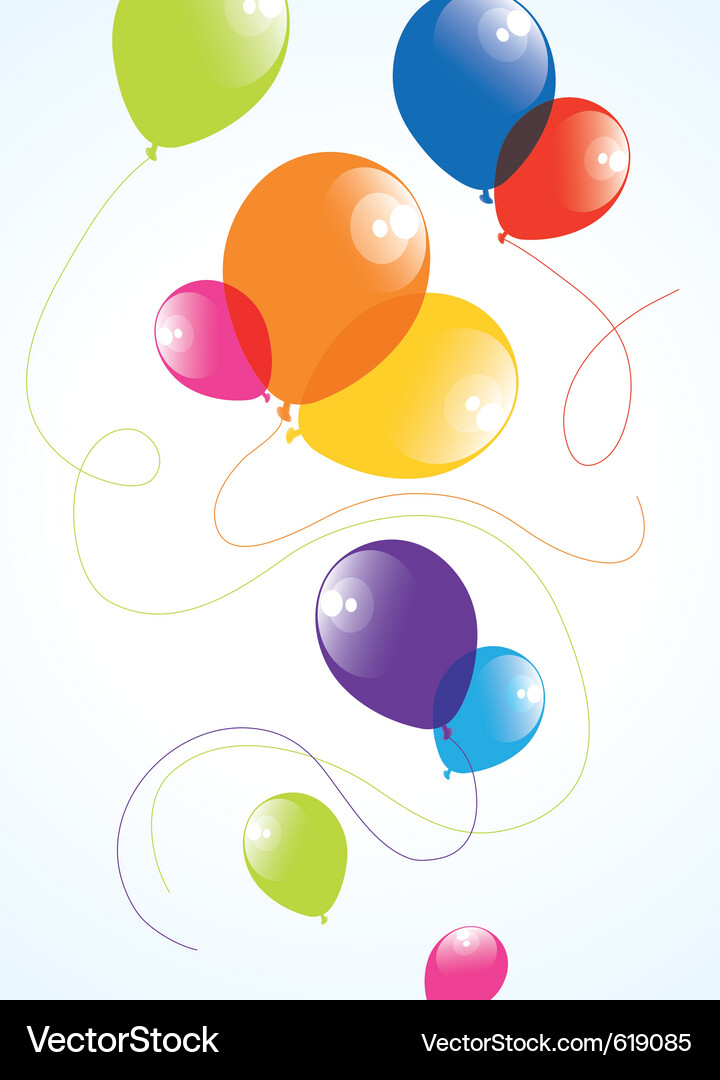 Vibrant Balloons Sky Vector Image