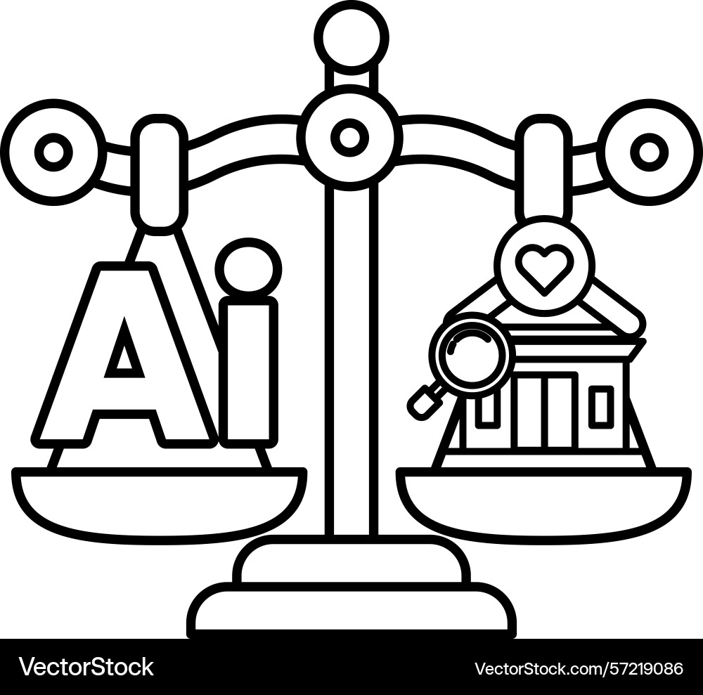 A scale with the letters ai on one side A scale with the letters ai on one side vector image
