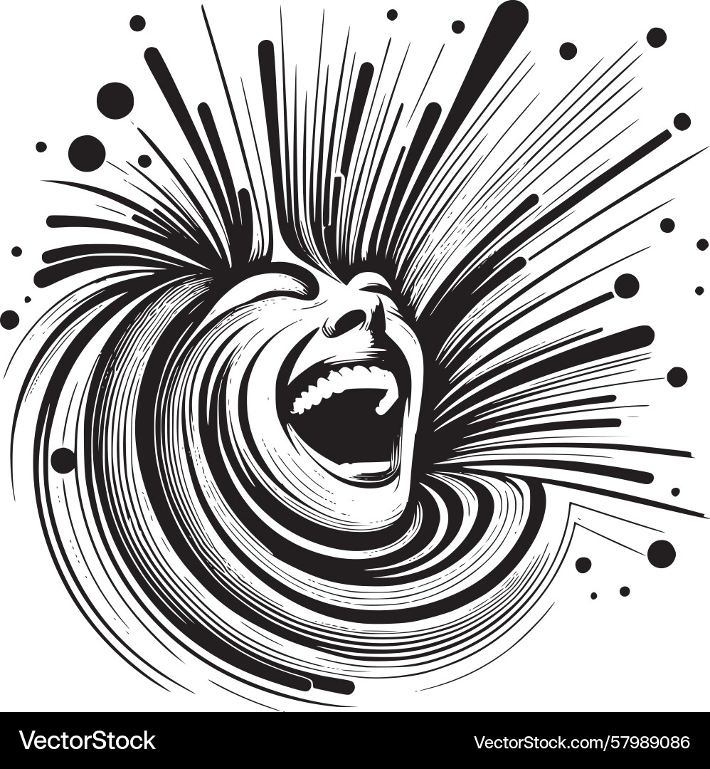 Abstract of laughter using dynamic curved lines Vector Image