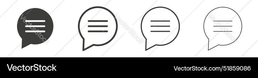 Comment icon set talk speech message bubble line Comment icon set talk speech message bubble line vector image