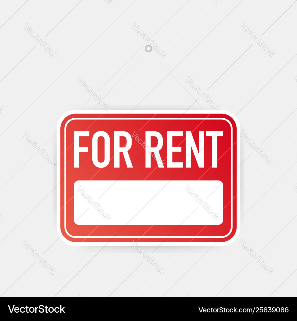 For rent sign board background Royalty Free Vector Image