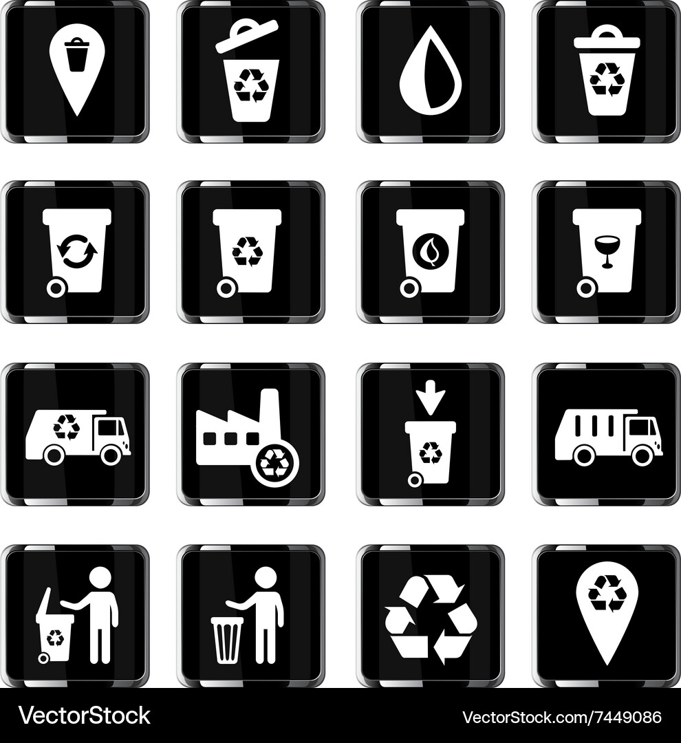Garbage simply icons Vector Image