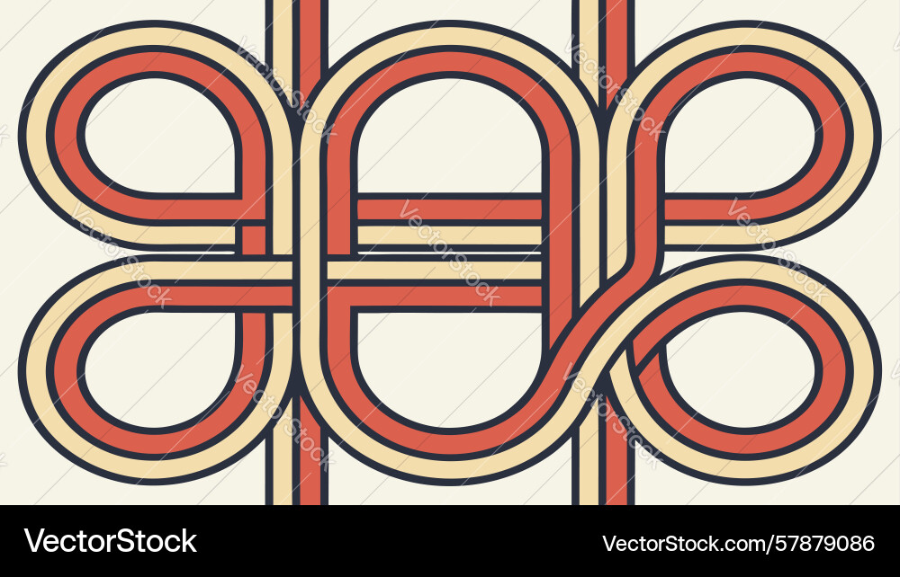 Interlocking abstract loops dynamic geometric vector image