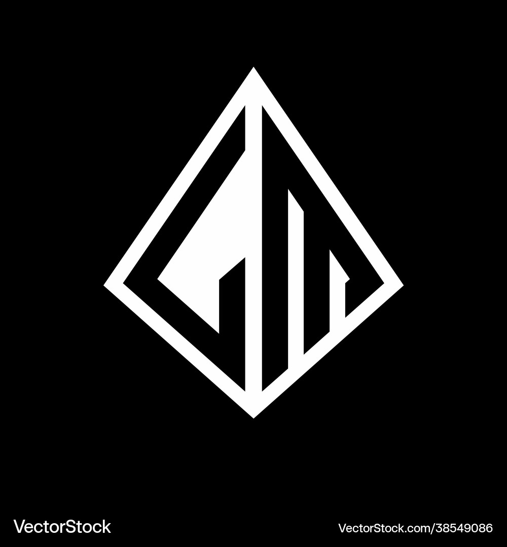 Lm logo letters monogram with prisma shape design Lm logo letters monogram with prisma shape design Vector Image