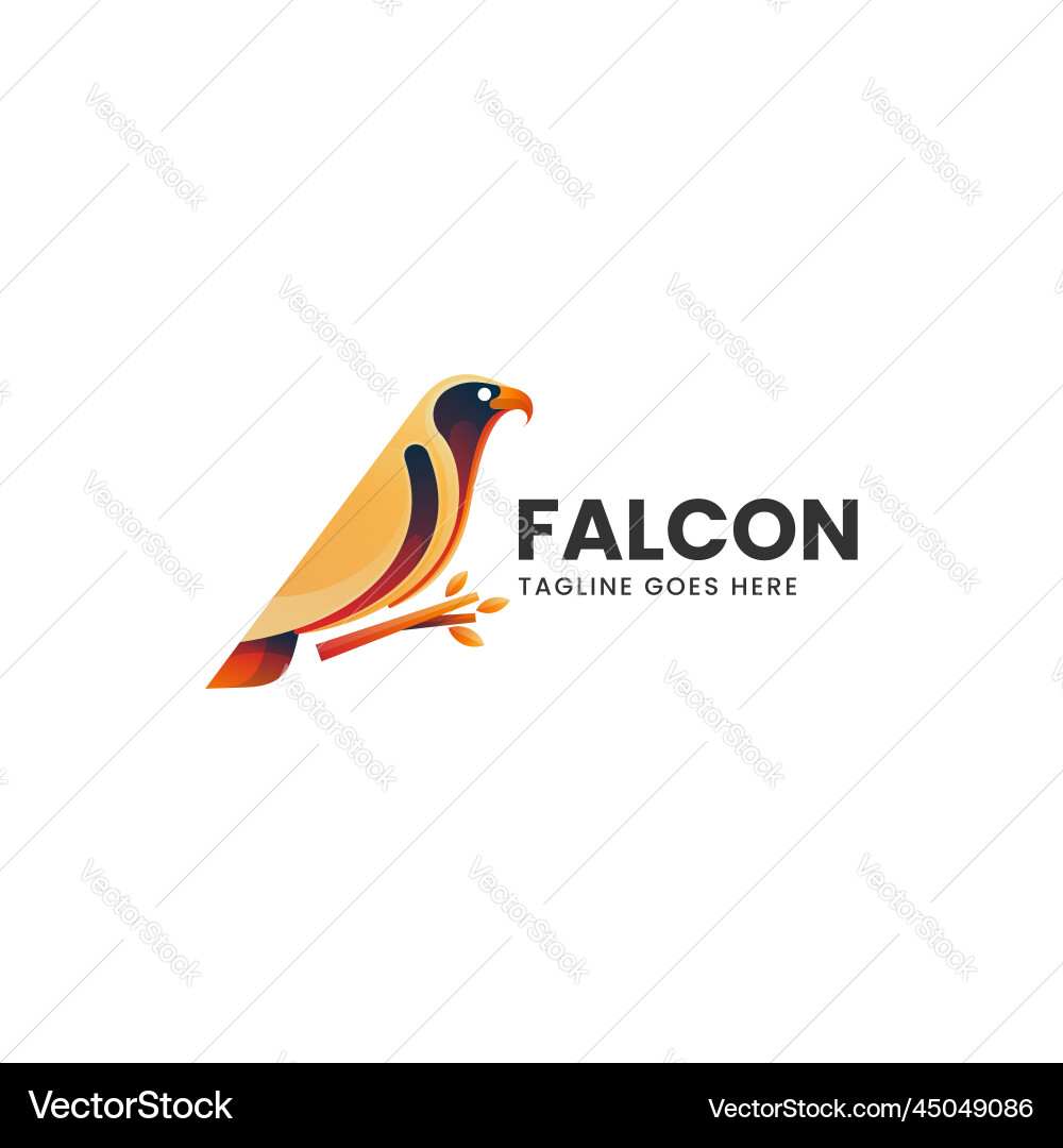 Logo falcon gradient colorful style vector image