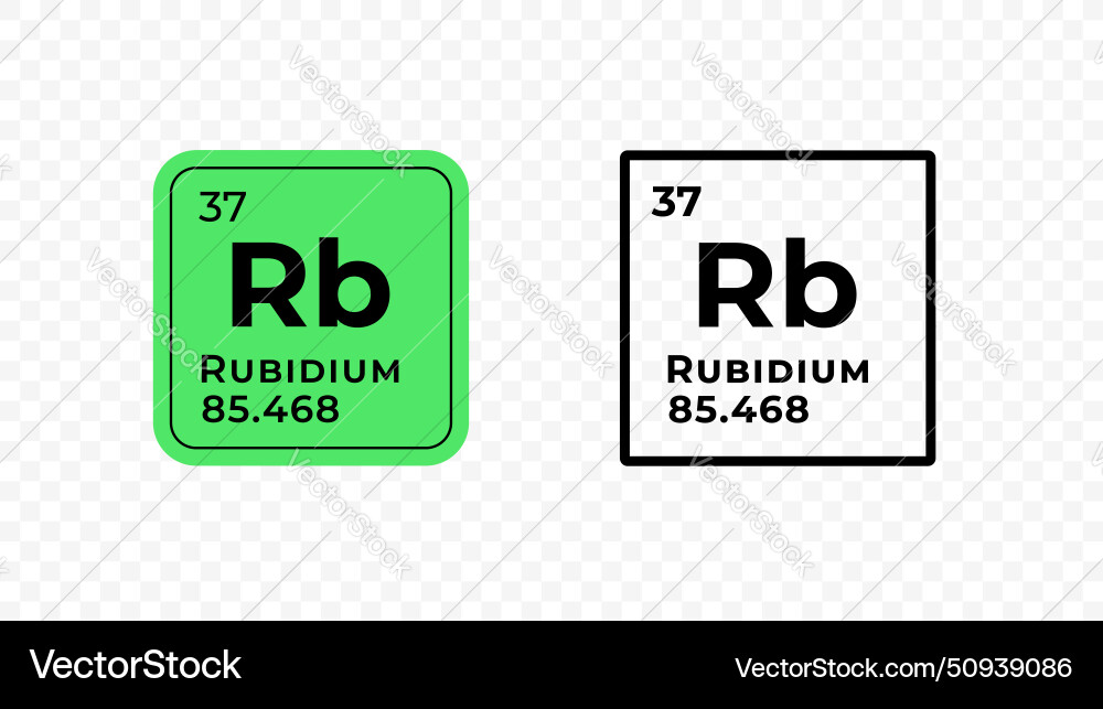 Rubidium perdiodic table of elements design Vector Image