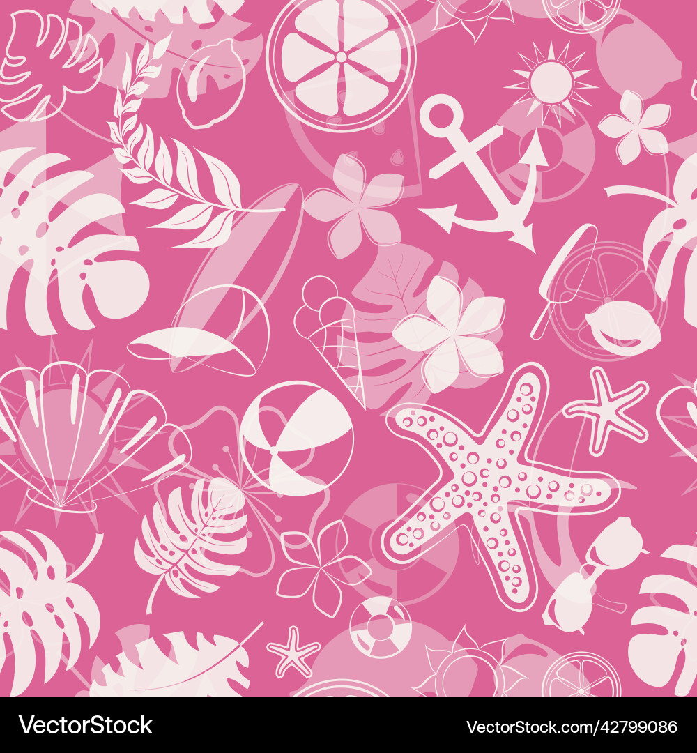 Summer Seashell Pattern vector image