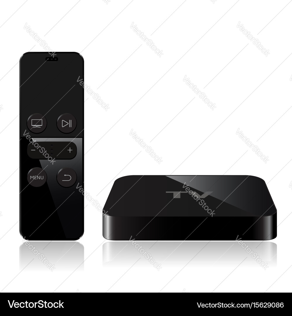 Tv player box device with remote controller Vector Image
