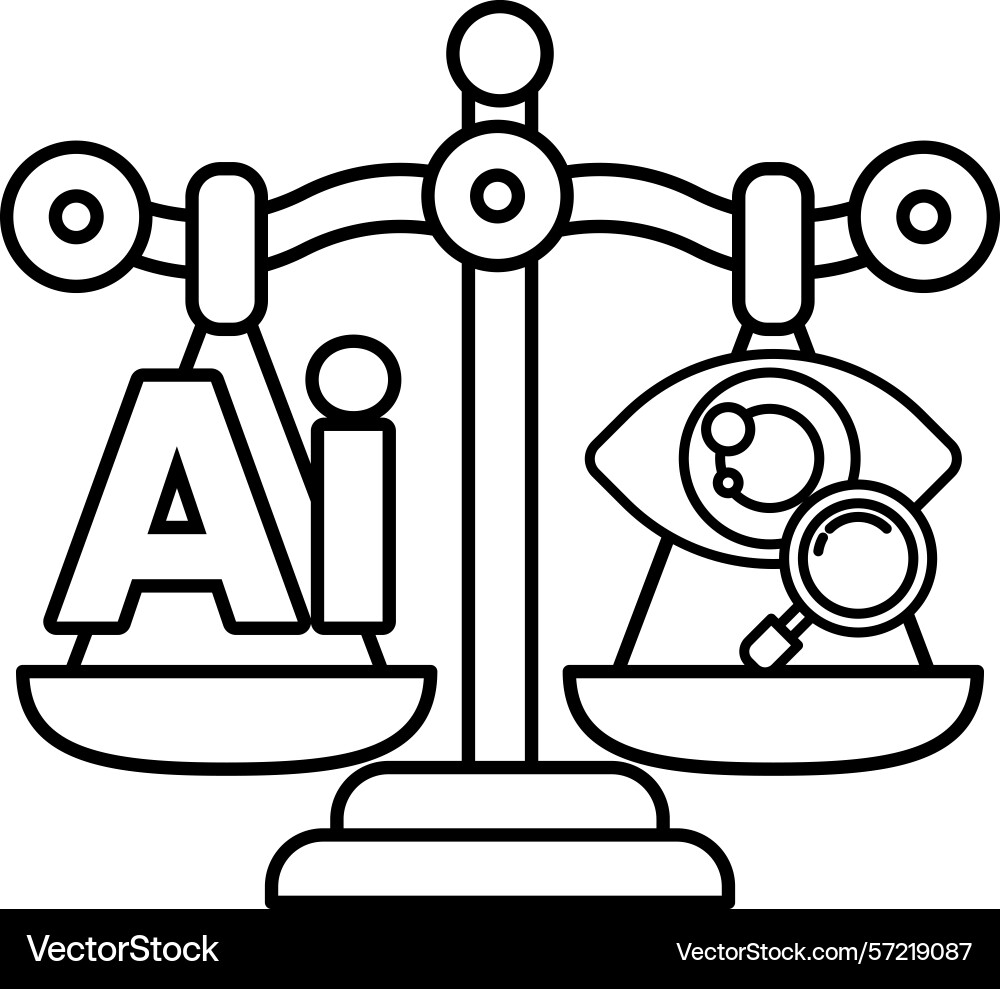 A scale with the letters ai on one side A scale with the letters ai on one side vector image