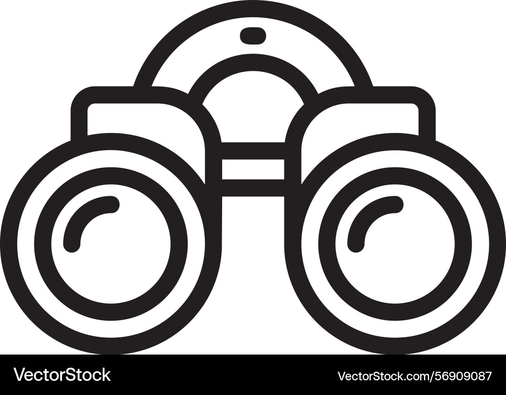 Binoculars linear style icon design vector image
