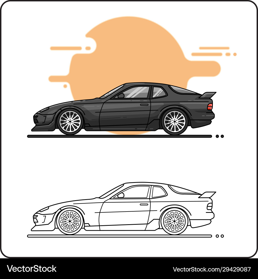 Classic Supercar Silhouette Vector Image