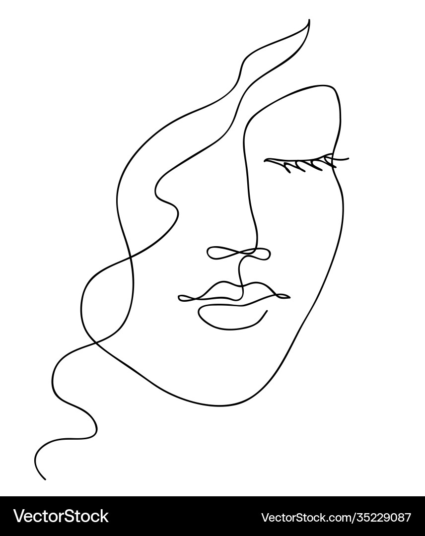 Elegant Continuous Line Face vector image