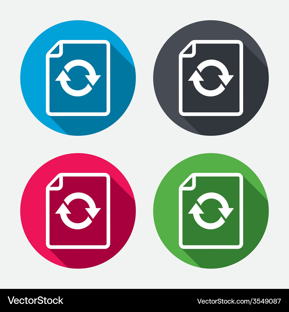 File document refresh icon reload doc symbol Vector Image