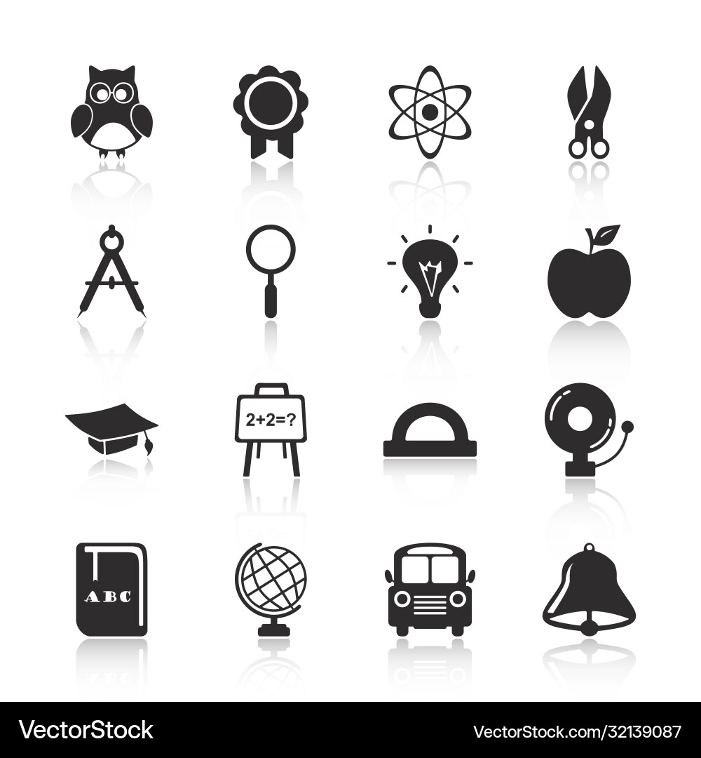 Flat concept set modern design with shadow vector image
