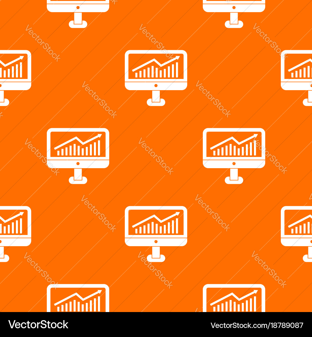 Growth graph on the computer monitor pattern vector image