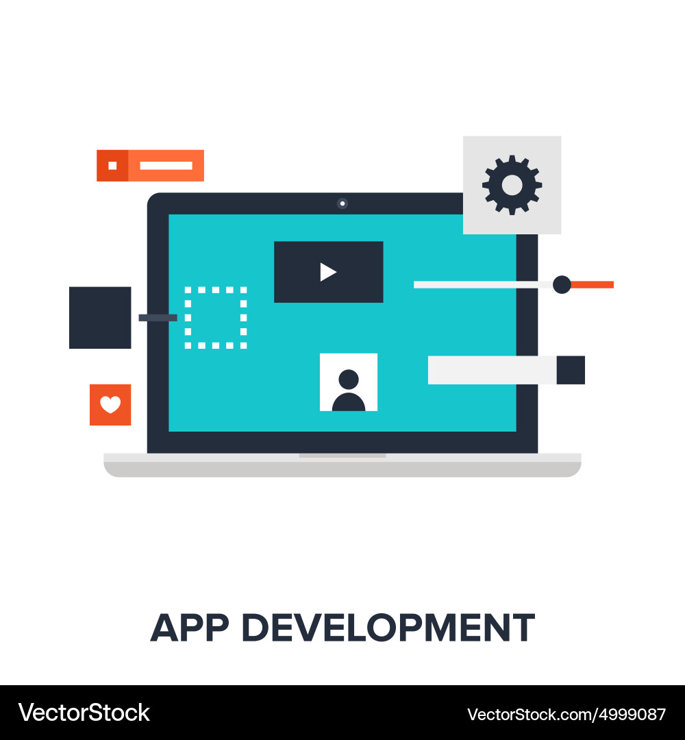 Mobile App Development Concepts vector image