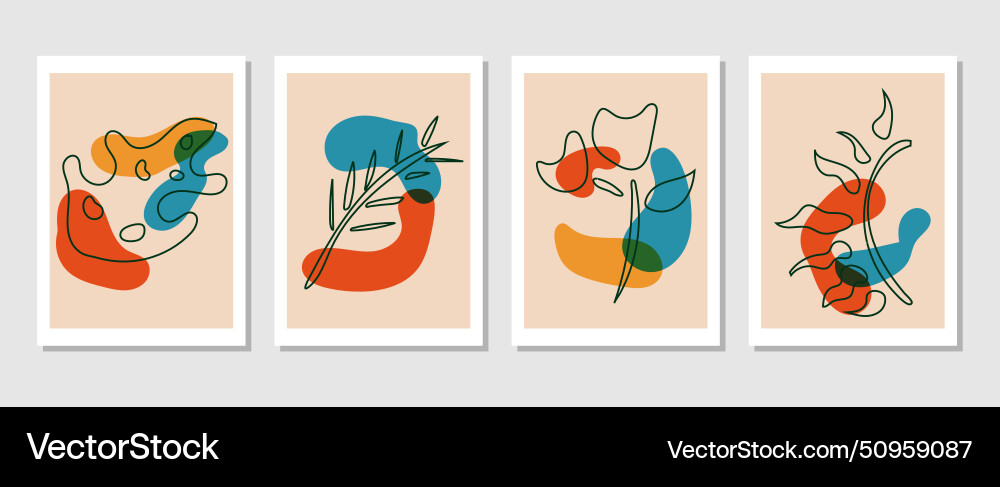 Modern abstract elements set minimal design vect vector image