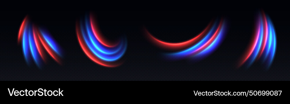 Neon car lights in motion dynamic slow shutter Neon car lights in motion dynamic slow shutter vector image