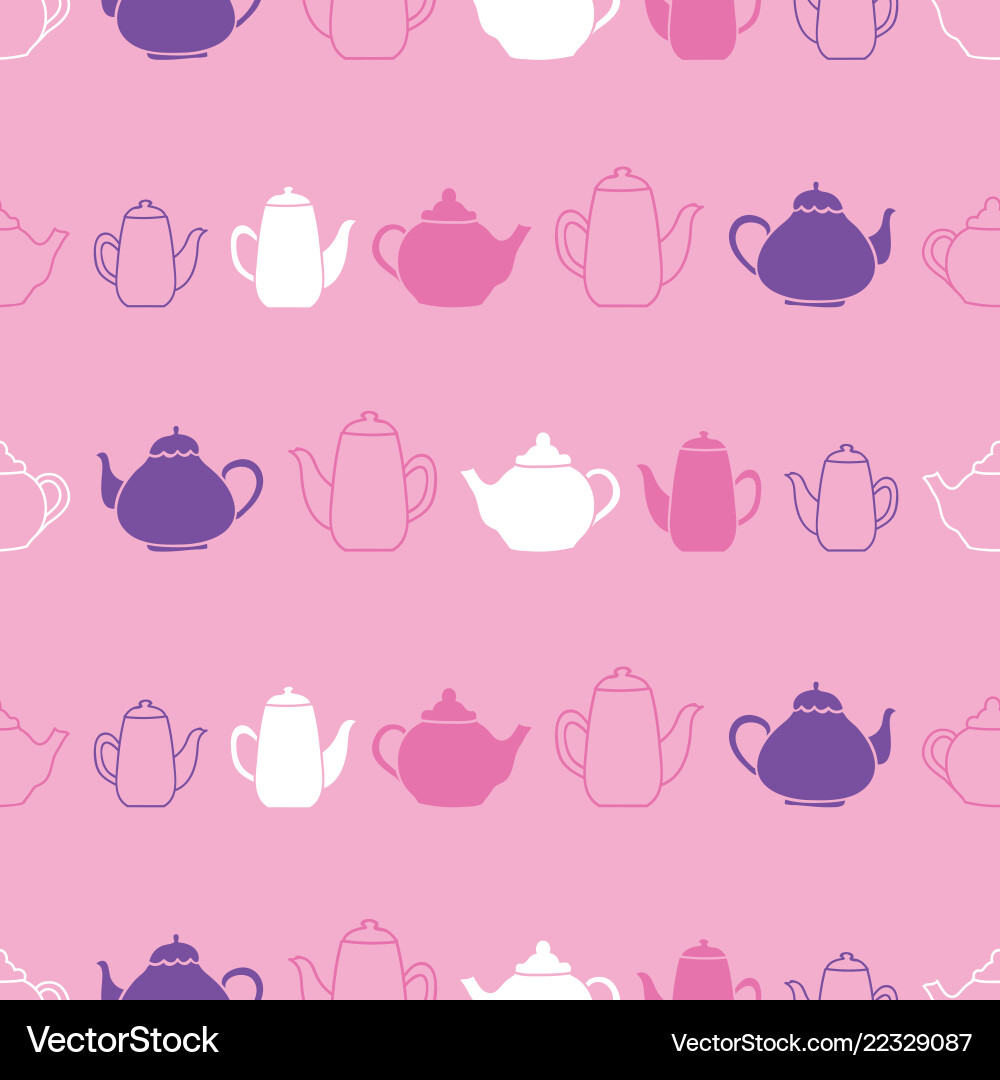 Pink teapots repeat pattern Pink teapots repeat pattern vector image