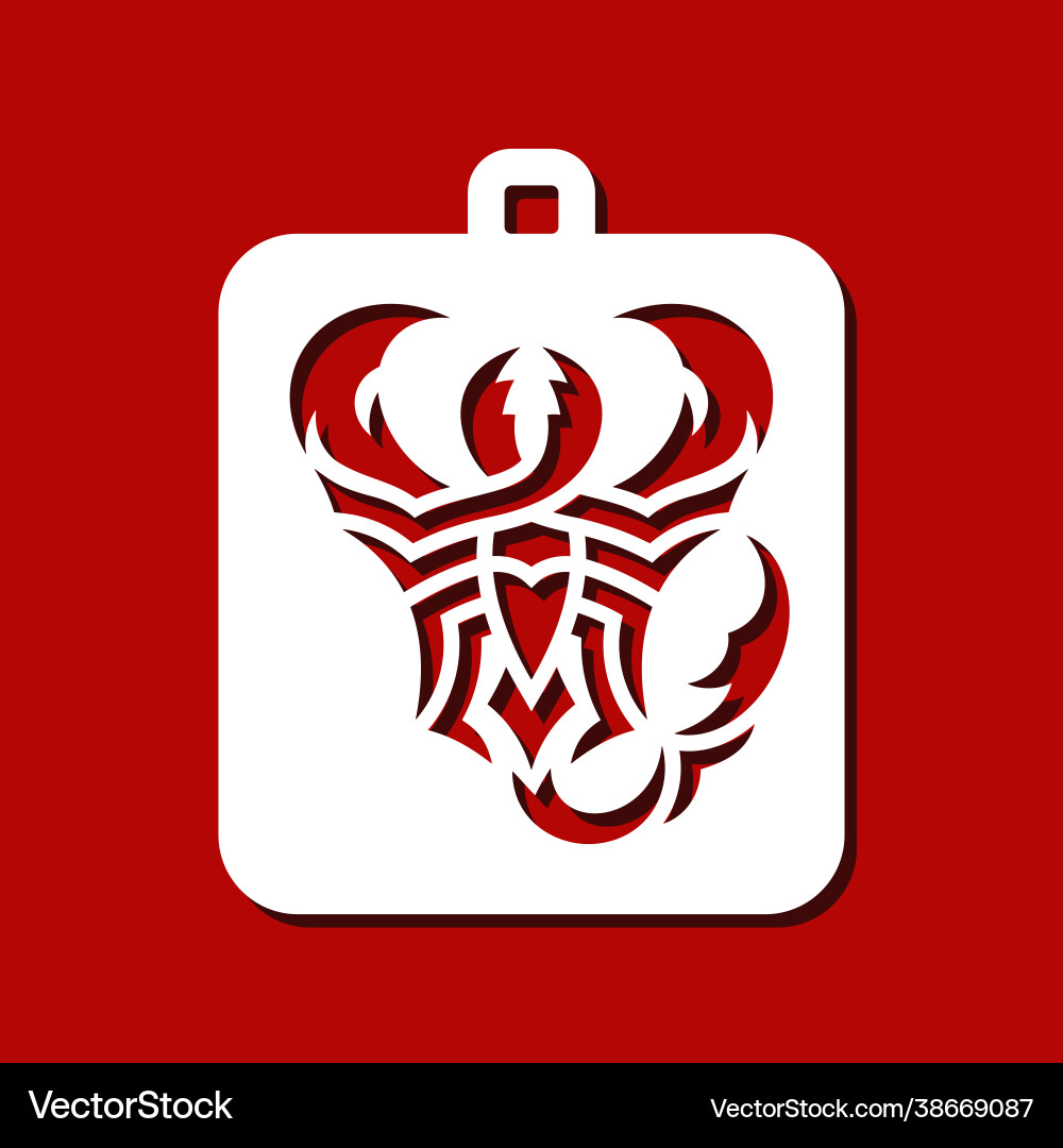 Rectangular pendant with abstract scorpion Rectangular pendant with abstract scorpion vector image