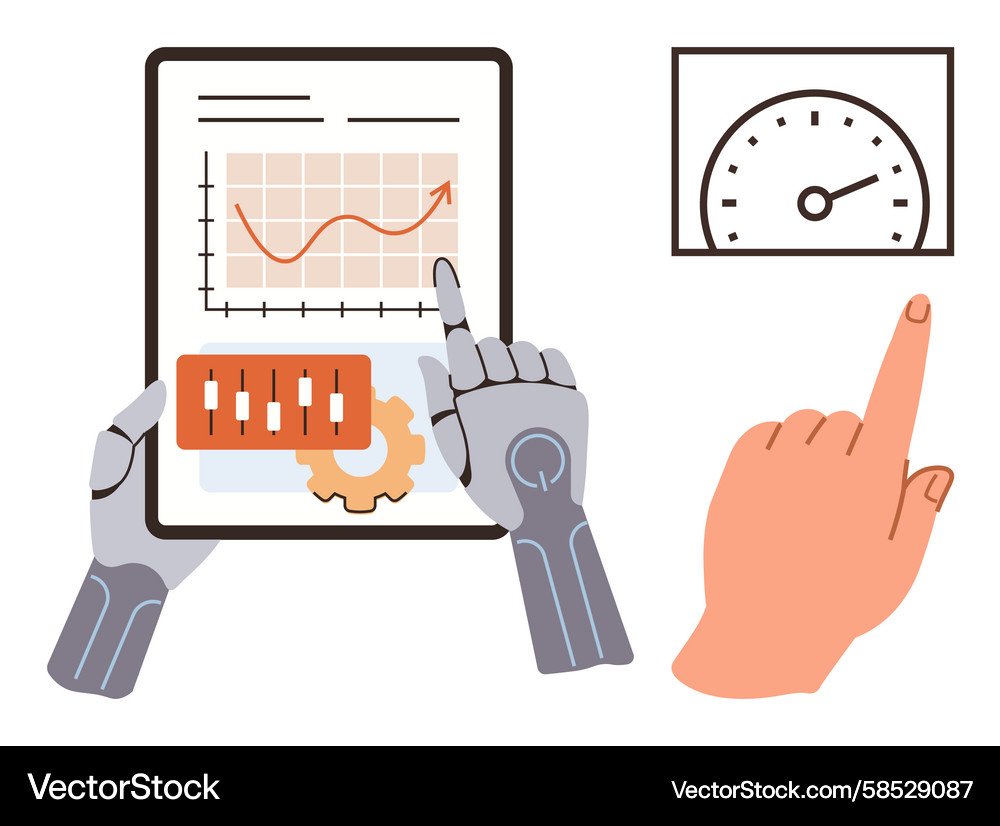 Robotic Data Analysis & Performance Monitoring Vector Image