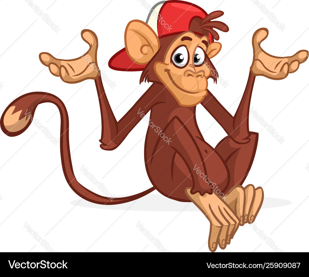 Smiling Monkey with Hat vector image