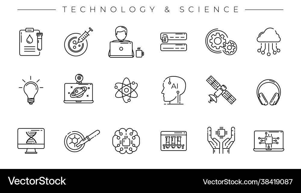 Technology and science concept line style Technology and science concept line style vector image