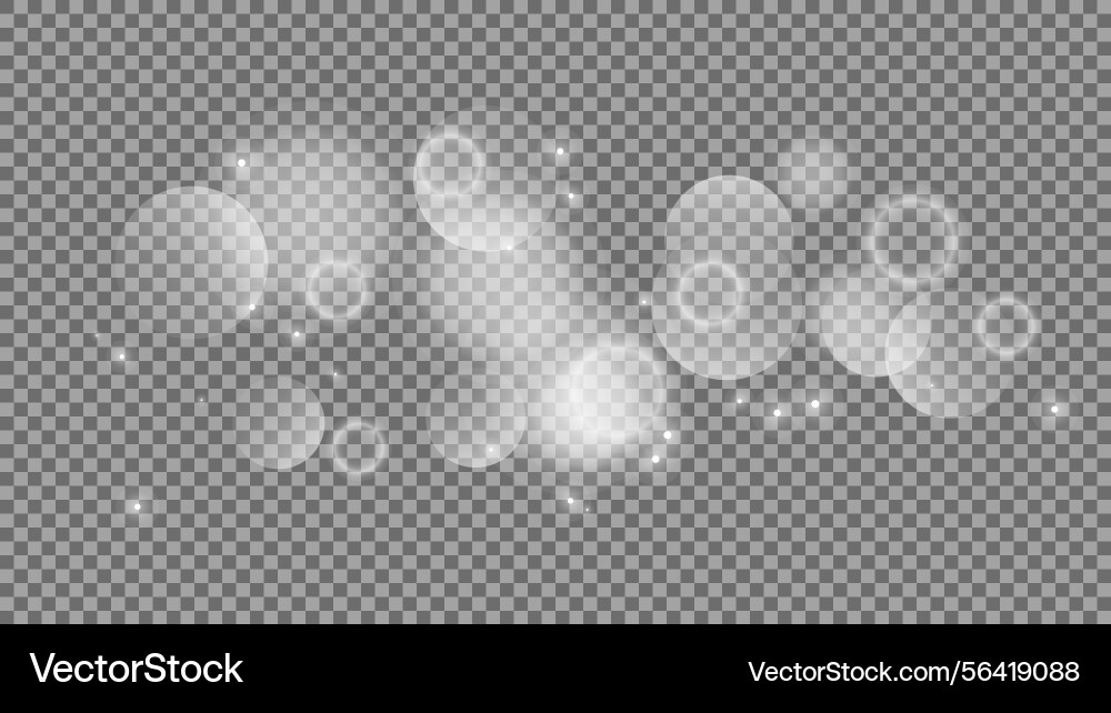 Bokeh circles on transparent background Bokeh circles on transparent background vector image