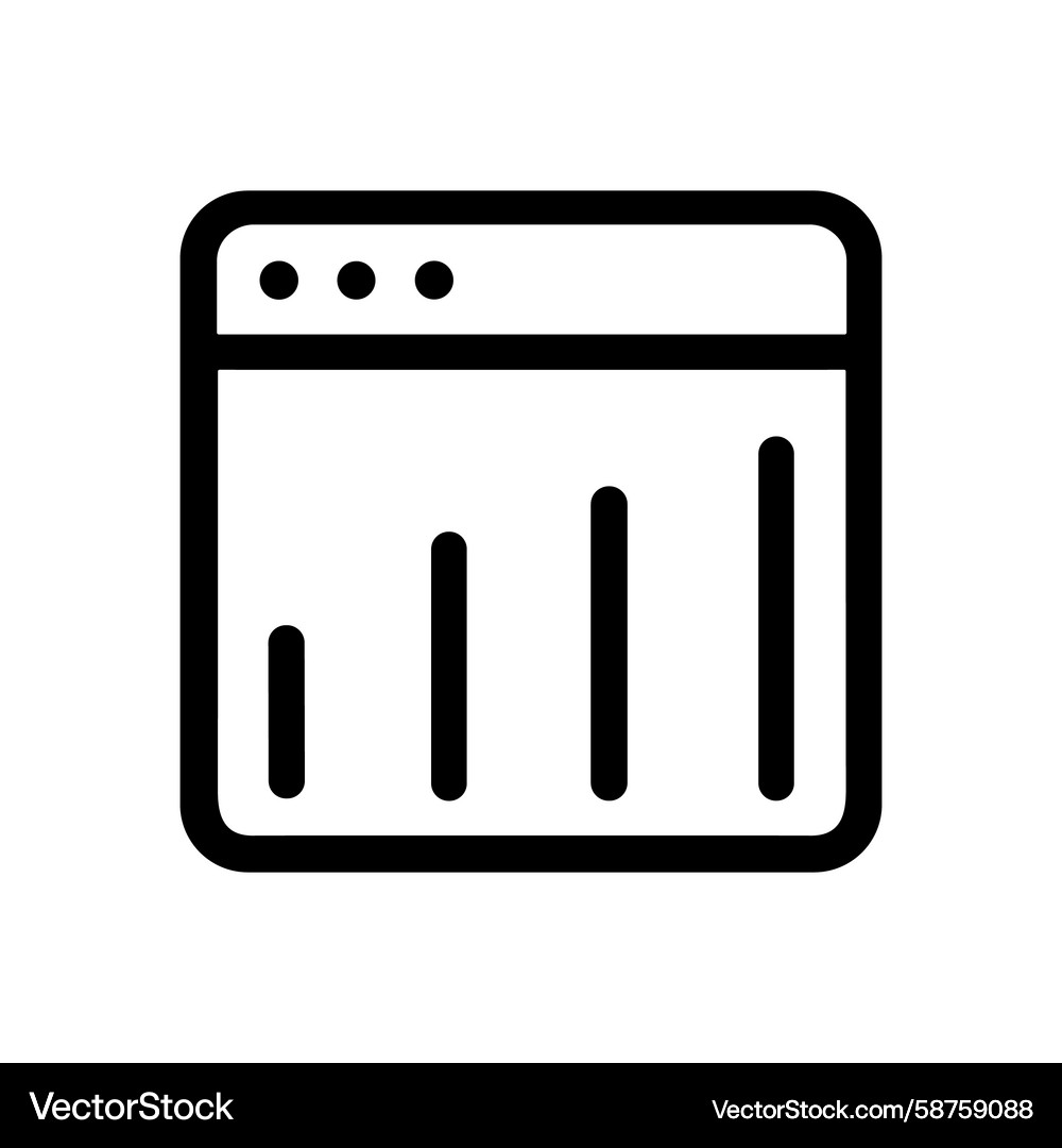 Browser Graph Chart Icon Vector Image