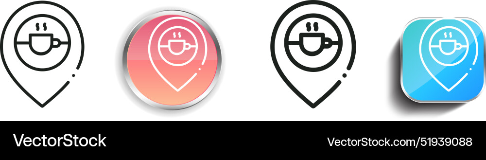 Cafe icon thin linear regular and button style Vector Image