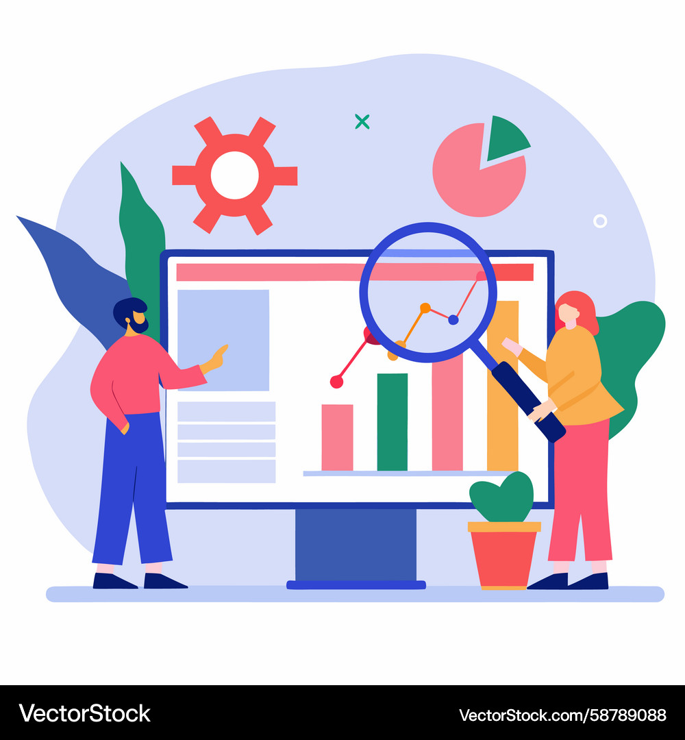Data analysis with bar graphs pie charts Data analysis with bar graphs pie charts Vector Image