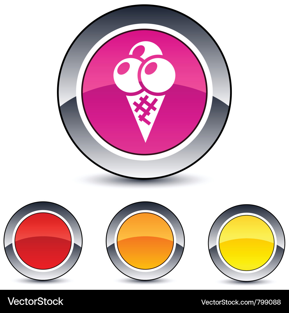Ice Cream Button Set Vector Image