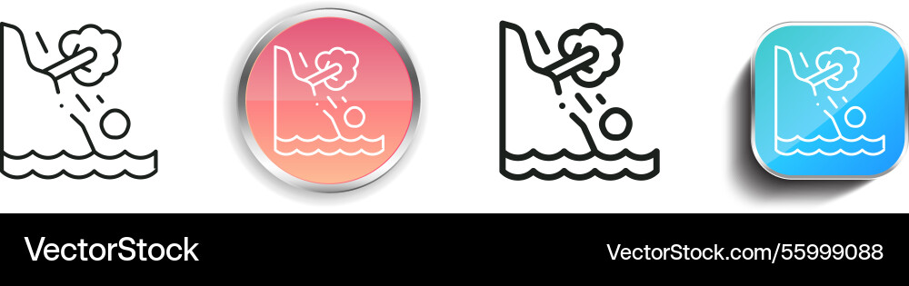 Landslide icon thin linear regular and button vector image
