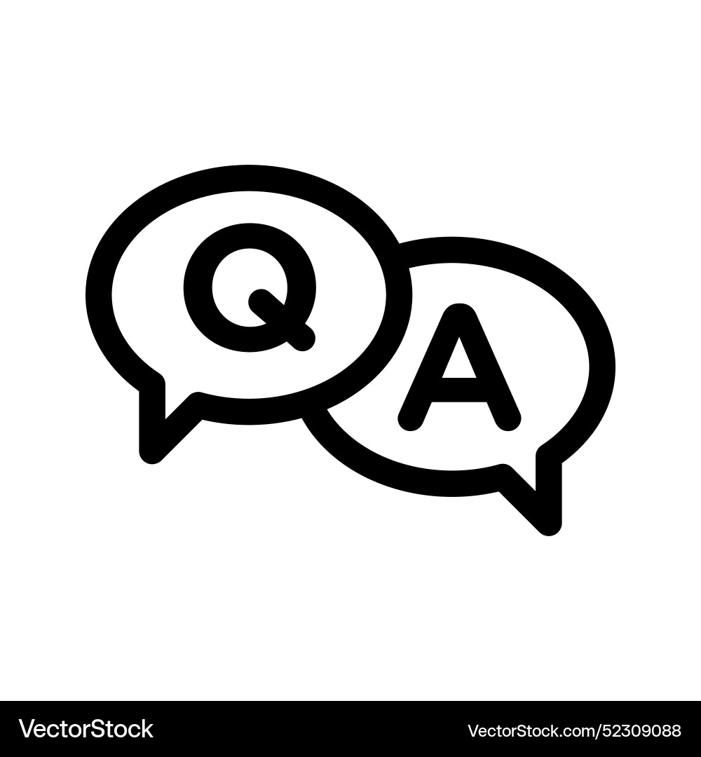 Questions and answers icon linear logo mark Vector Image