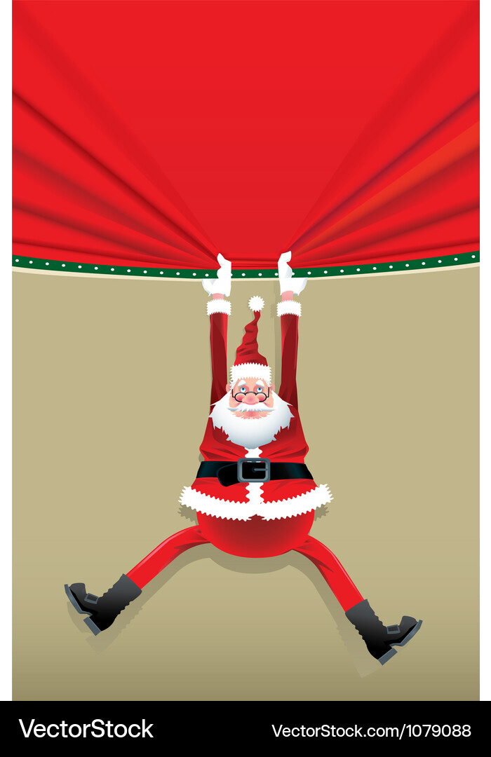 Santa Hanging Poster Vector Image