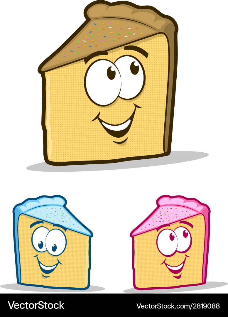 Smiling Cake Slice Character Vector Image