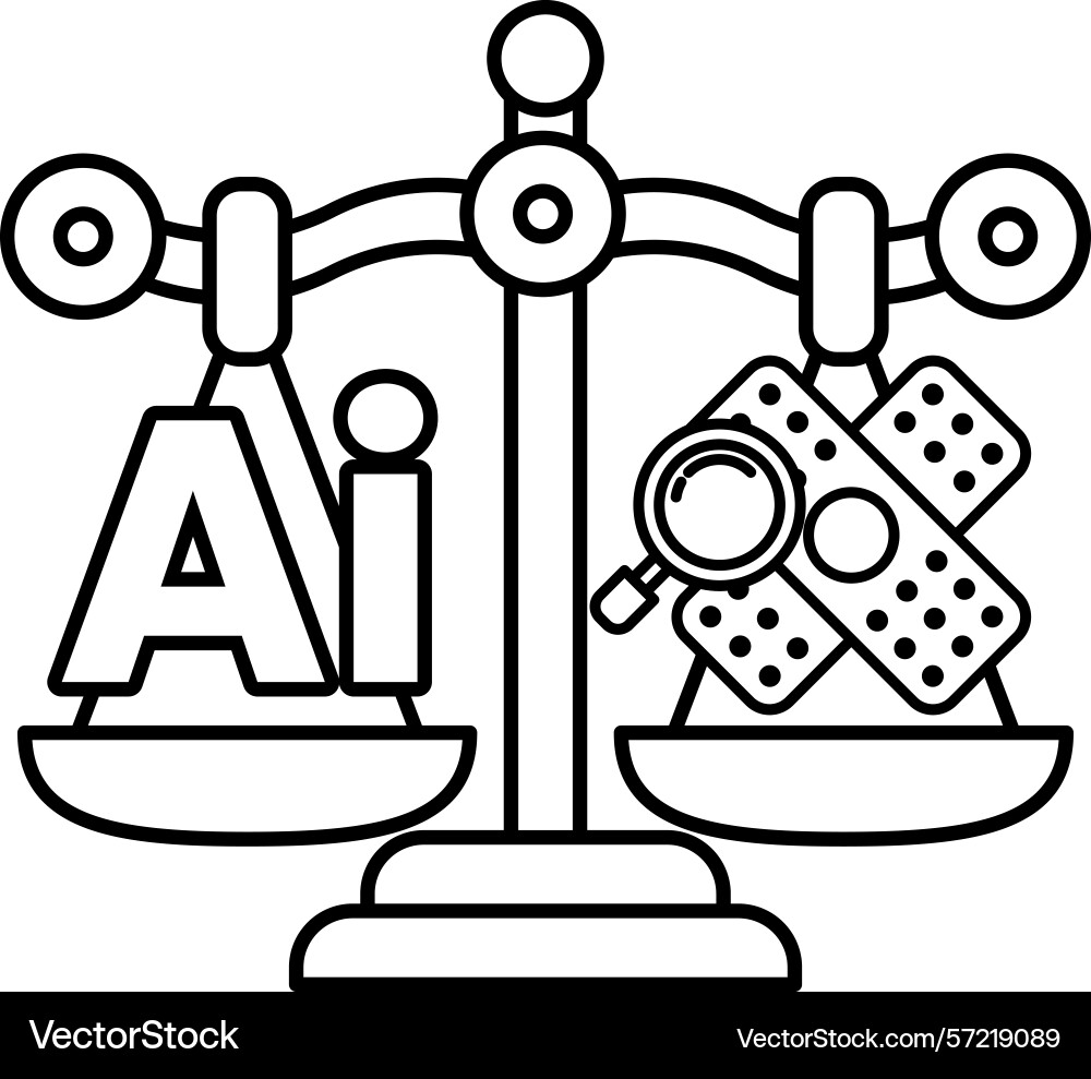 A scale with the letters ai on one side A scale with the letters ai on one side vector image