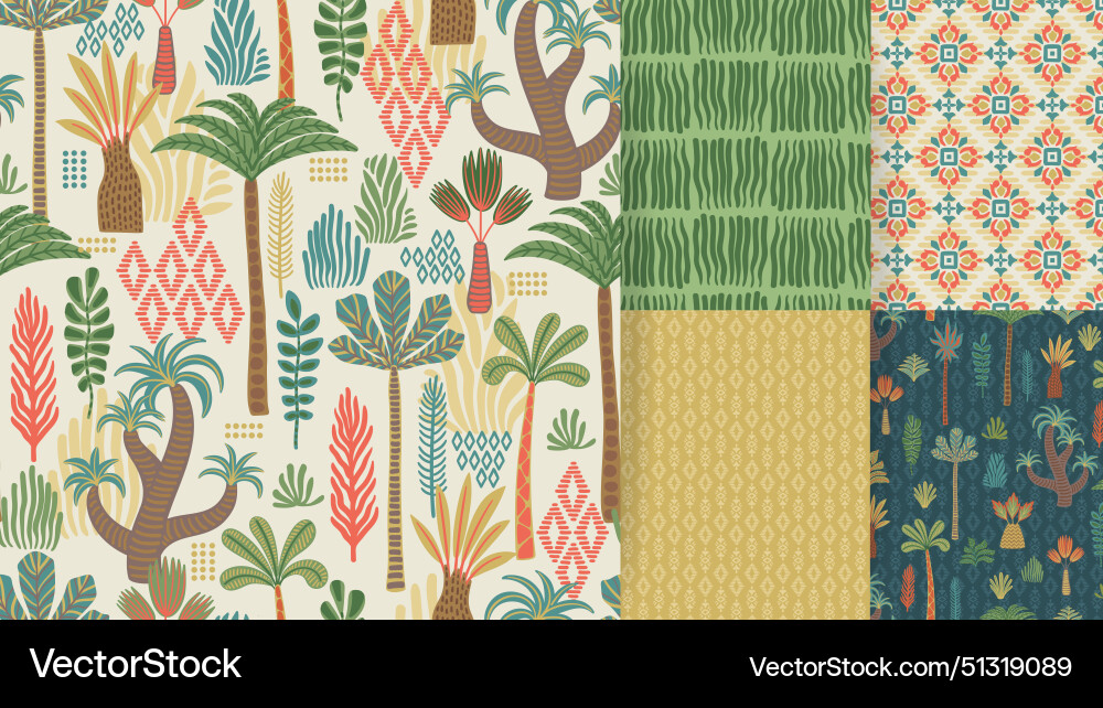 Boho Palms Pattern vector image