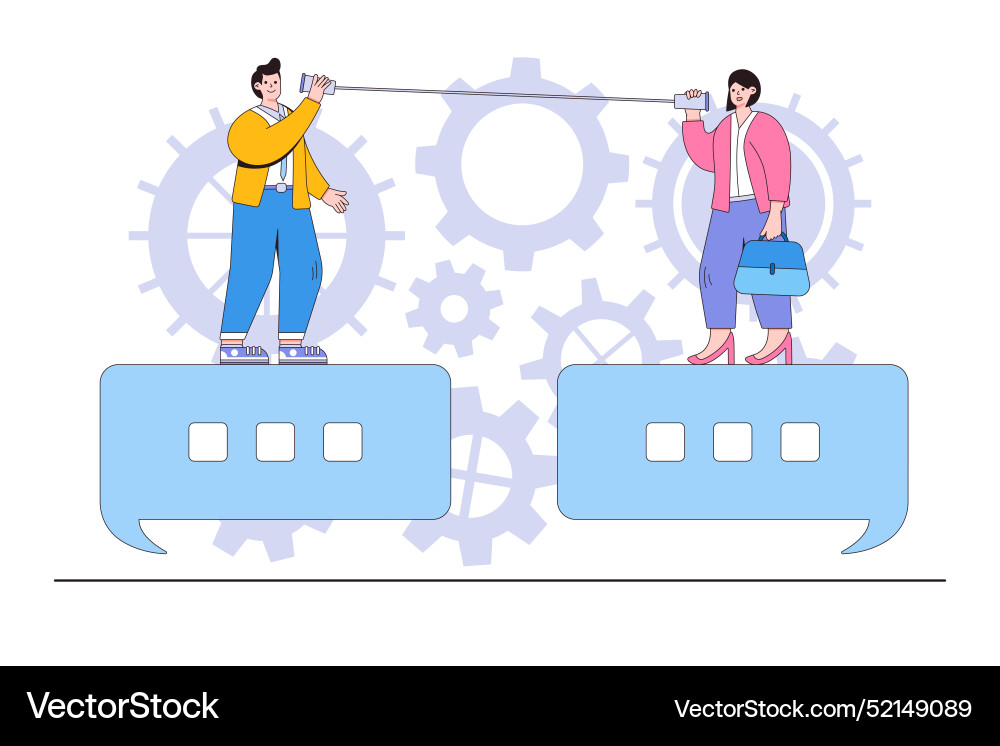 Communication or work discussion sending message Vector Image